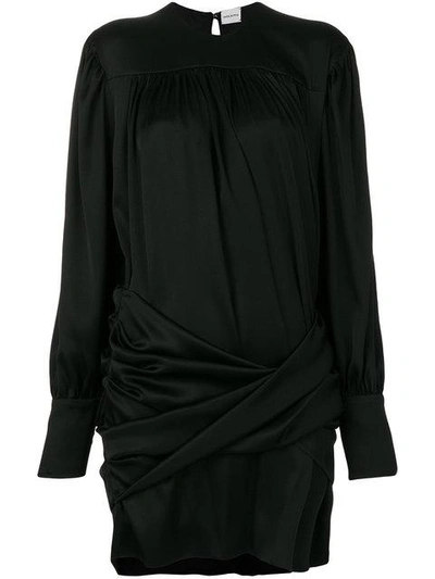 Shop Magda Butrym Ruched Fitted Dress In Black