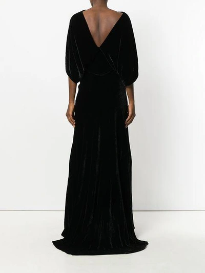 Shop Plein Sud V-back Floor Length Gown - Black