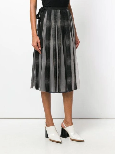 Shop Antonio Marras Checked Pleated Skirt In Brown