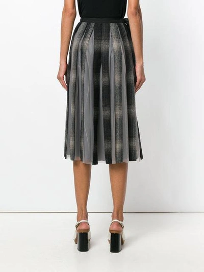 Shop Antonio Marras Checked Pleated Skirt In Brown