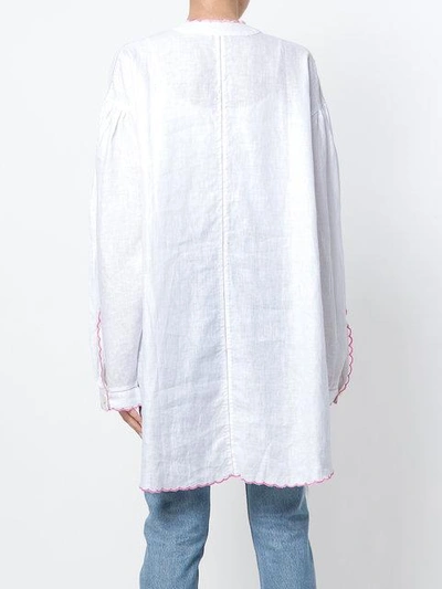 Shop Natasha Zinko Embroidered Voile Tunic In White