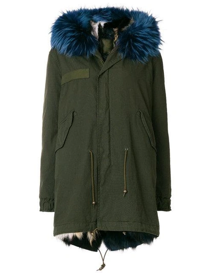 Shop Mr & Mrs Italy Fur Trim Parka In Green