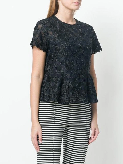 Shop Comme Des Garçons Noir Kei Ninomiya Embroidered Lace T-shirt - Black