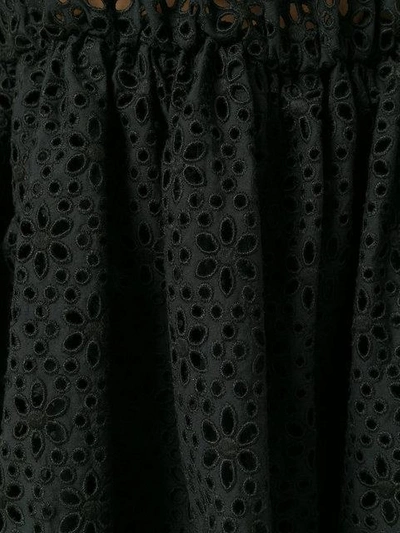 Shop Msgm Eyelet-embellished Off-the-shoulder Dress - Black