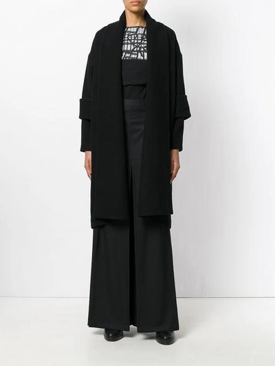 Shop Chalayan Double Layer Palazzo Trousers - Black