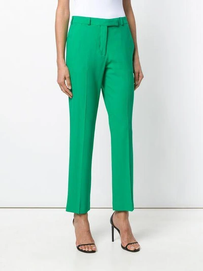 Shop Etro Straight Leg Trousers - Green