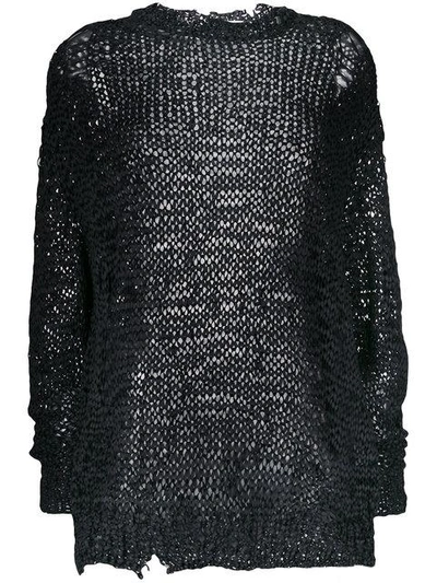 Shop Iro Distressed Knit Jumper In Grey