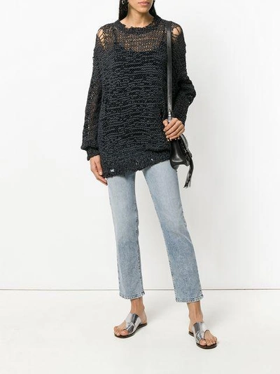 Shop Iro Distressed Knit Jumper In Grey