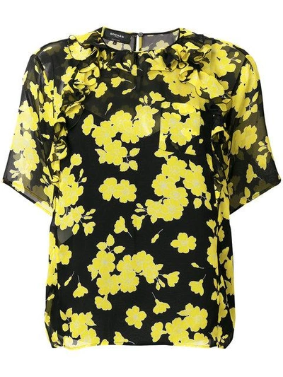 Shop Rochas Floral Print Blouse - Yellow