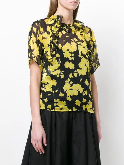 Shop Rochas Floral Print Blouse - Yellow