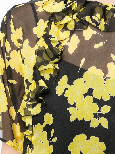 Shop Rochas Floral Print Blouse - Yellow