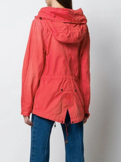 Shop Mr & Mrs Italy Short Hooded Parka In Red