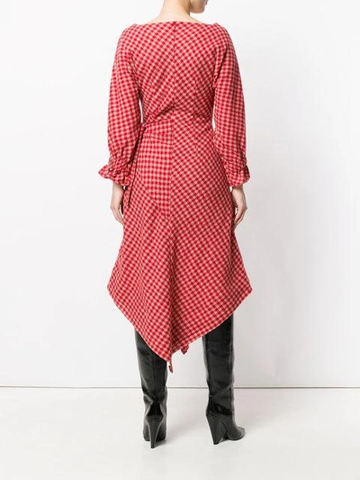 Shop Vejas Checkered Picnic Dress In Red