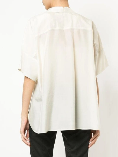 Shop 08sircus Spread-collar Short-sleeve Blouse In White