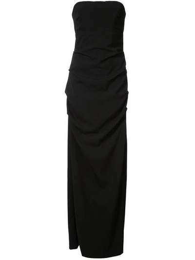 Shop Nicole Miller Felicity Strapless Gown In Black