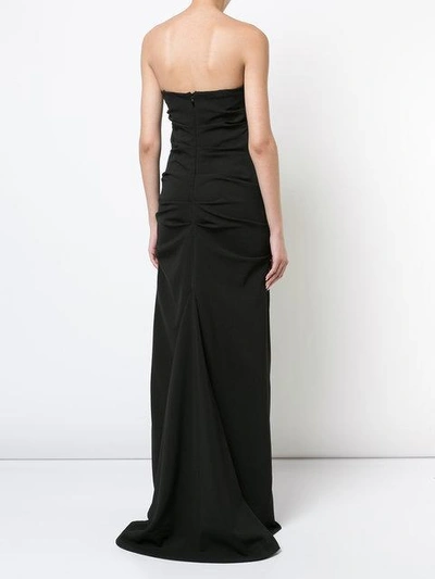 Shop Nicole Miller Felicity Strapless Gown In Black