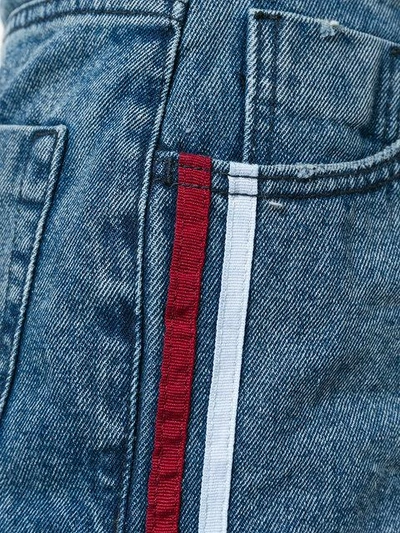 Shop One Teaspoon Stripe Detail High Waisted Shorts - Blue