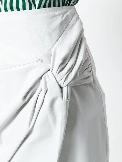 Shop Drome Knot Detail Wrap Skirt In Blue