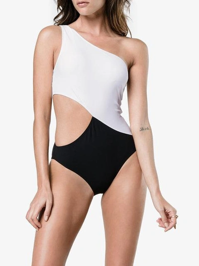 Shop Araks Elmar Two Tone Swimsuit In Black