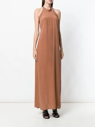 Shop Lost & Found Ria Dunn Backless Halterneck Dress - Brown