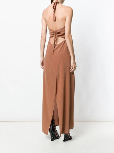 Shop Lost & Found Ria Dunn Backless Halterneck Dress - Brown