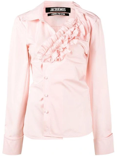 Shop Jacquemus La Chemise Seville Shirt In Pink