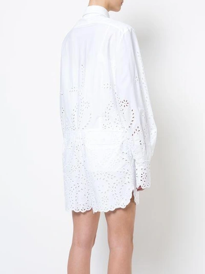 Shop Oscar De La Renta English Embroidery Playsuit In White