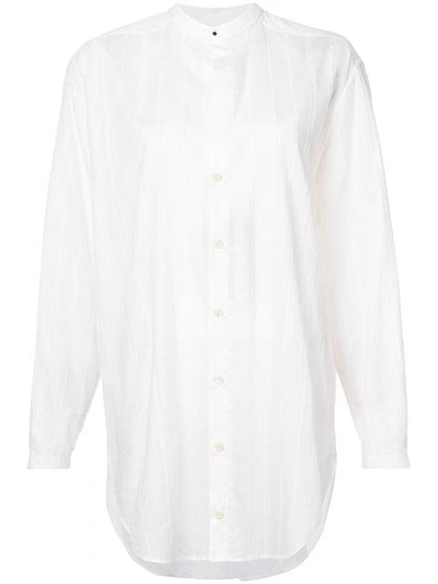Shop Saint Laurent Stripe-pattern Long-sleeve Tunic In White