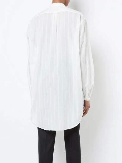 Shop Saint Laurent Stripe-pattern Long-sleeve Tunic In White
