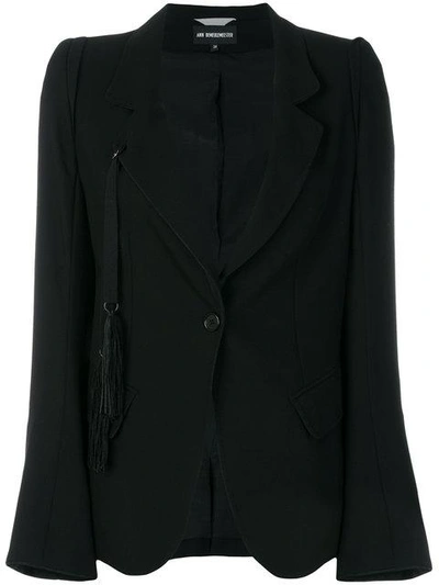 Shop Ann Demeulemeester Tassel-embellished Blazer - Black