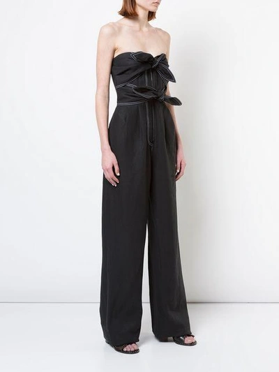 Shop Derek Lam Strapless Jumpsuit With Knot Detail - Black