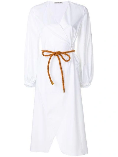 Shop Veronique Leroy Rope Belt Longline Shirt In White