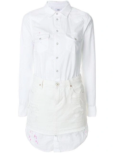 Shop Diesel Denim Shirt Dress - White