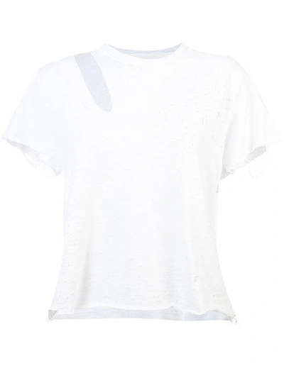 Shop Amiri Distressed T-shirt - White