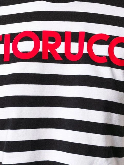 Shop Fiorucci Striped Cropped T-shirt In Black