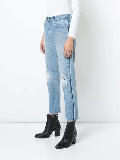 Shop Re/done High Rise Relaxed Crop Jeans In Blue