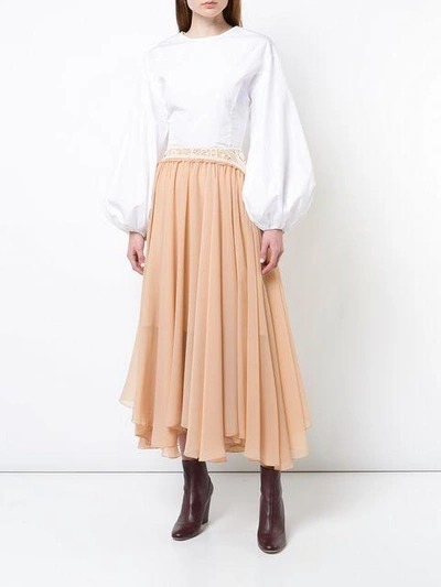 Shop Chloé Long Fluted Skirt