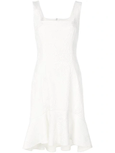Shop Emanuel Ungaro Flared Jacquard Dress  In White