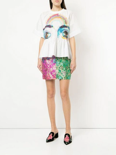 Shop Romance Was Born Harlequin Brocade Skirt - Multicolour