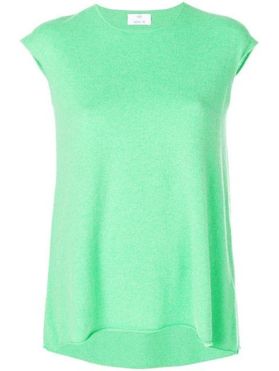 Shop Allude Cap-sleeve Cashmere Jumper In Green