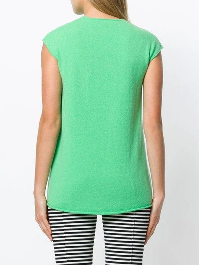 Shop Allude Cap-sleeve Cashmere Jumper In Green