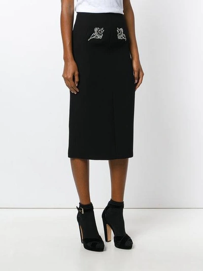 Shop N°21 Crystal Embellished Skirt In Black