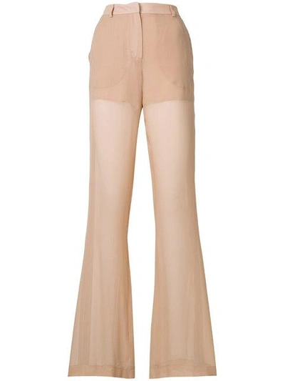 Shop Vionnet Stripe Detail Wide-leg Trousers - Neutrals