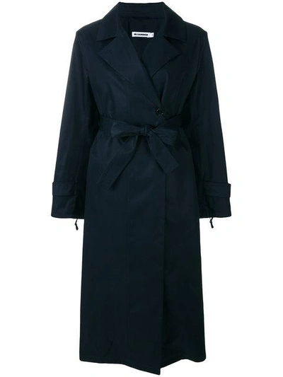 Shop Jil Sander Classic Belted Trench In Blue