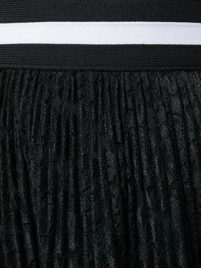 Shop Msgm Pleated Lace Skirt - Black