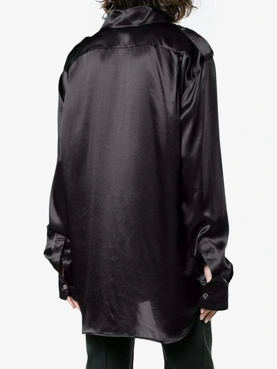Shop Ann Demeulemeester Black Silk Shirt