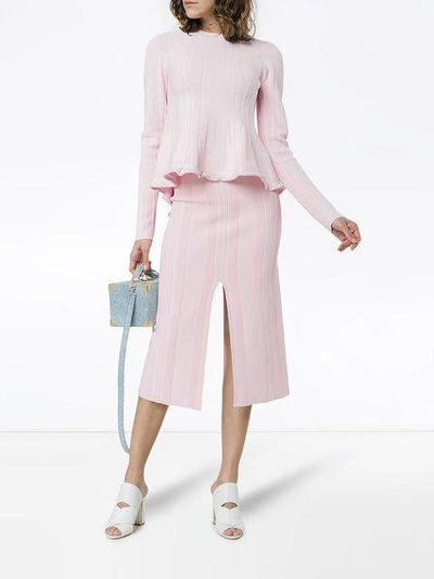Shop Proenza Schouler Compact Knit Pencil Skirt - Pink