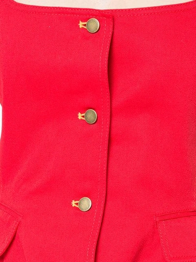 Shop Rosie Assoulin Peplum Bustier Top - Red