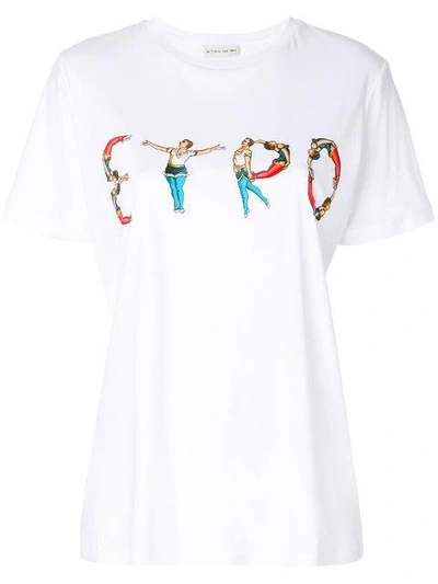 Shop Etro Circus Print Logo T-shirt In White