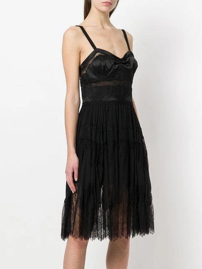 Shop Ermanno Scervino Lace-panelled Dress - Black